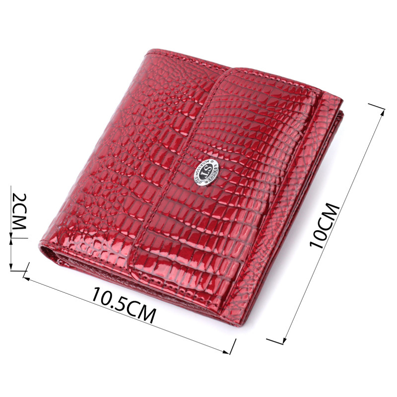Фактурный женский кошелек из натуральной кожи ST Leather Красный