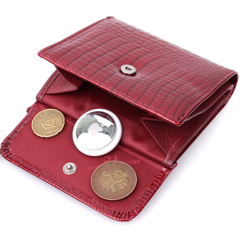 Фактурный женский кошелек из натуральной кожи ST Leather Красный