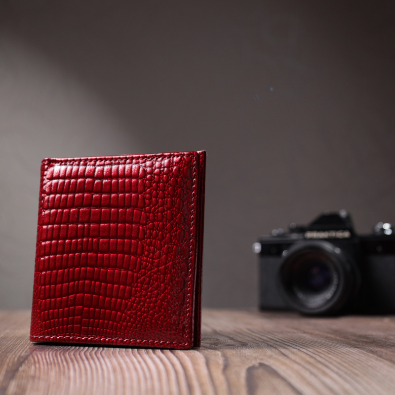 Фактурный женский кошелек из натуральной кожи ST Leather Красный