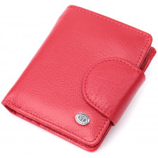 Яркий кошелек для женщин с карманом для монет из натуральной кожи ST Leather Красный