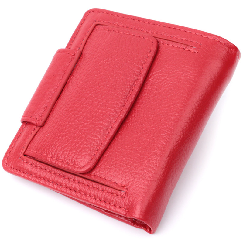 Яркий кошелек для женщин с карманом для монет из натуральной кожи ST Leather Красный