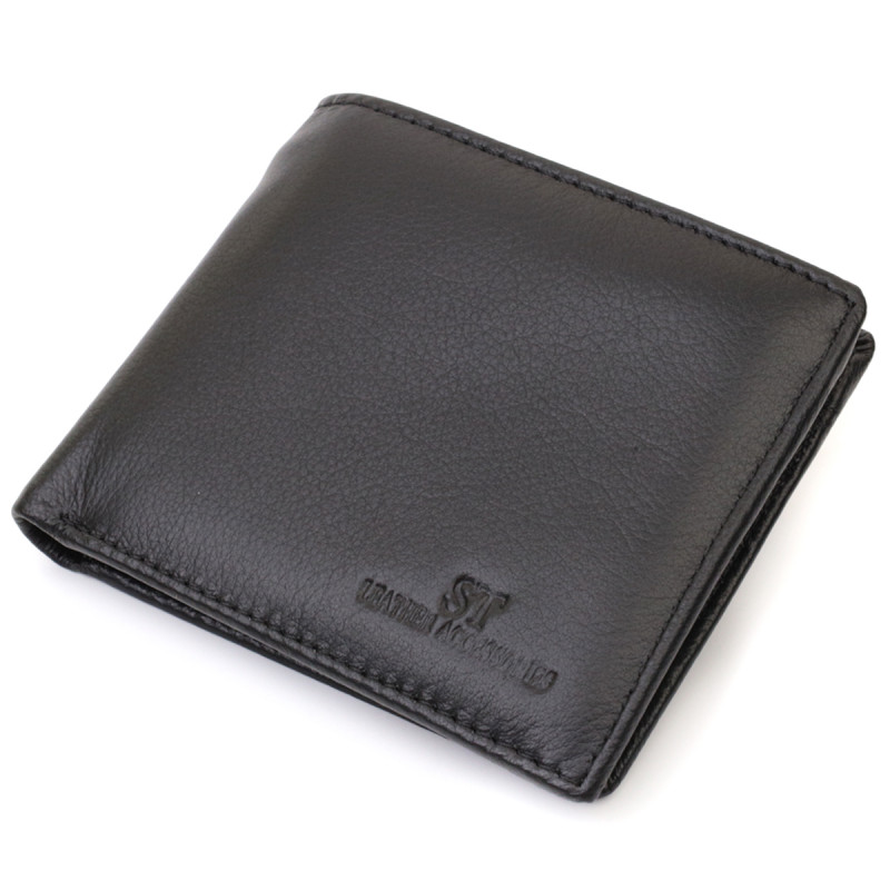 Мужское портмоне из натуральной кожи ST Leather Черный