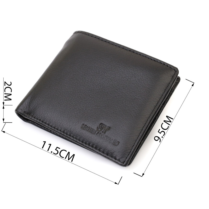 Мужское портмоне из натуральной кожи ST Leather Черный