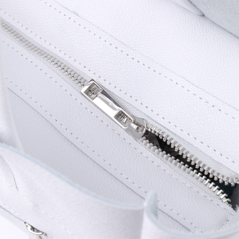 Практичная сумка-шоппер из натуральной кожи Shvigel Белая