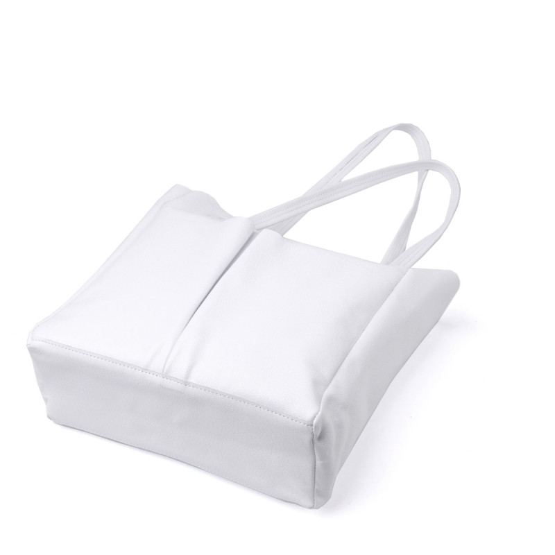 Практичная сумка-шоппер из натуральной кожи Shvigel Белая