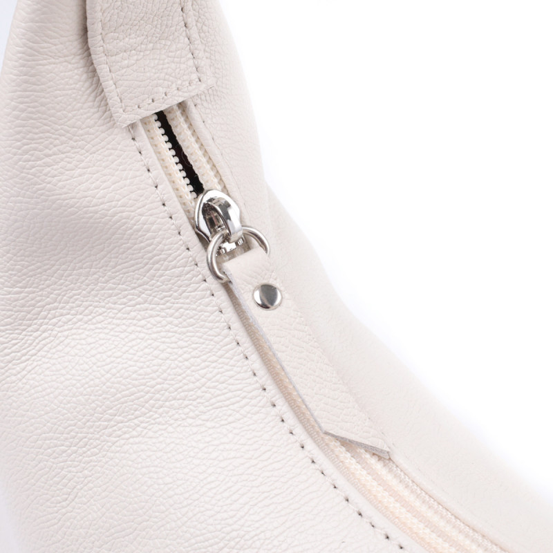 Сумка багет с регулируемым ремнем из натуральной кожи Shvigel Бежевая