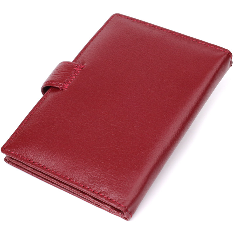 Стильная обложка на документы для женщин из натуральной кожи ST Leather Бордовый
