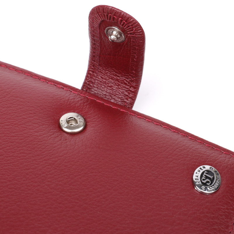 Стильная обложка на документы для женщин из натуральной кожи ST Leather Бордовый
