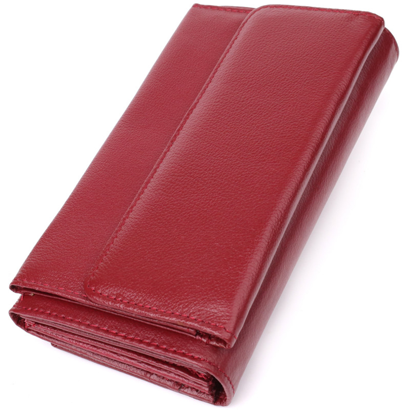 Женский кошелек с карманом для телефона из натуральной кожи ST Leather Бордовый