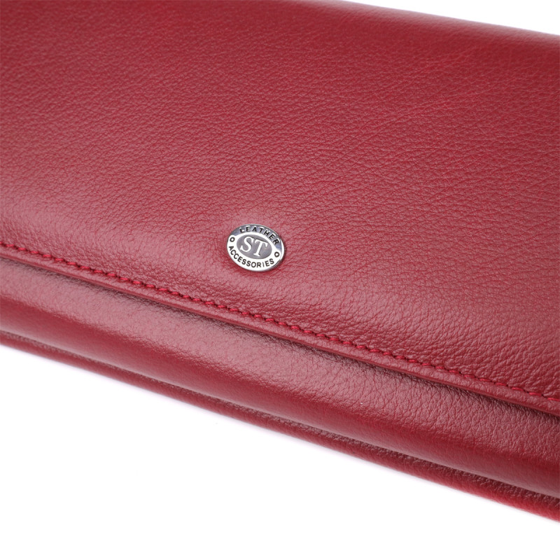 Женский кошелек с карманом для телефона из натуральной кожи ST Leather Бордовый