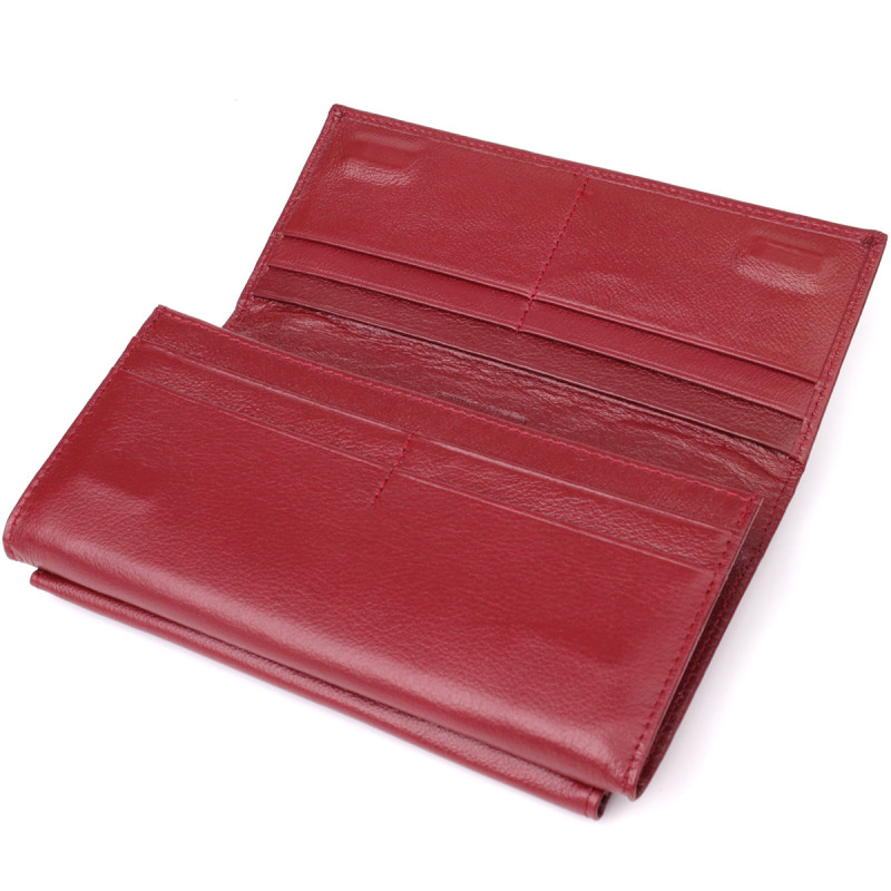 Женский кошелек с карманом для телефона из натуральной кожи ST Leather Бордовый