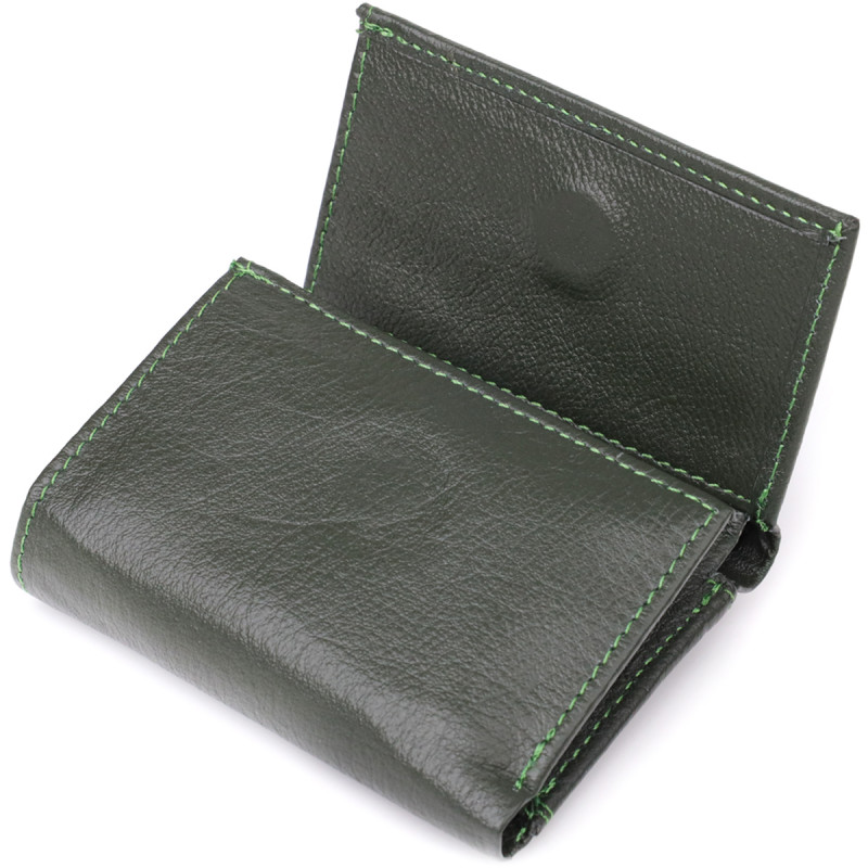 Женский миниатюрный кошелек из натуральной кожи ST Leather Зеленый