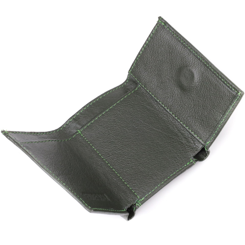 Женский миниатюрный кошелек из натуральной кожи ST Leather Зеленый