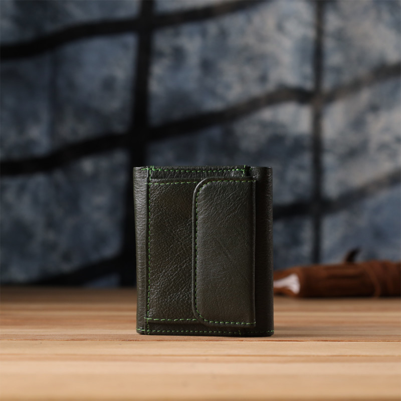 Женский миниатюрный кошелек из натуральной кожи ST Leather Зеленый