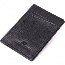 Мужской кошелек для карточек из натуральной кожи ST Leather Черный