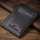 Мужской кошелек для карточек из натуральной кожи ST Leather Черный