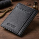 Мужской кошелек для карточек из натуральной кожи ST Leather Черный