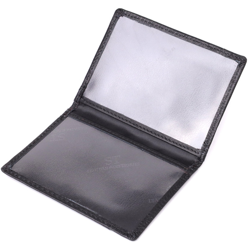 Мужской кошелек для карточек из натуральной кожи ST Leather Черный