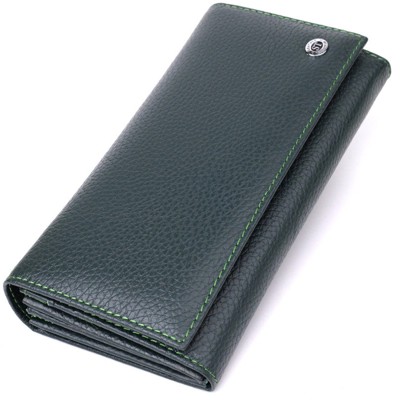 Модный кошелек для женщин из натуральной кожи ST Leather Зеленый
