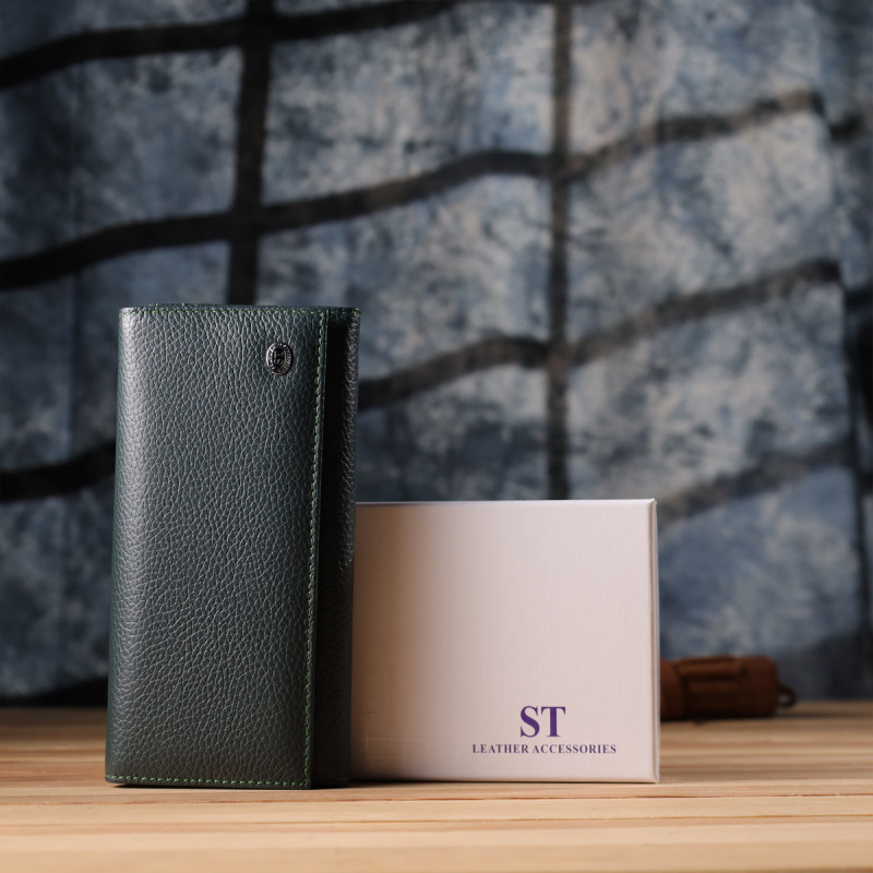 Модный кошелек для женщин из натуральной кожи ST Leather Зеленый