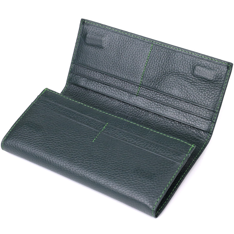 Модный кошелек для женщин из натуральной кожи ST Leather Зеленый
