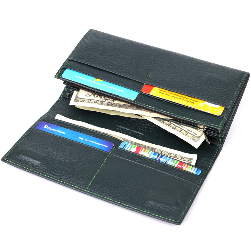 Модный кошелек для женщин из натуральной кожи ST Leather Зеленый