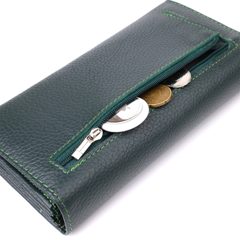 Модный кошелек для женщин из натуральной кожи ST Leather Зеленый