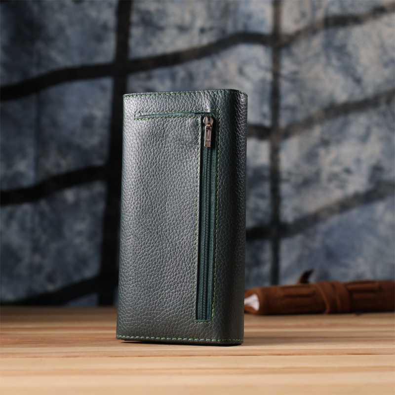 Модный кошелек для женщин из натуральной кожи ST Leather Зеленый