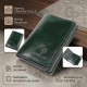 Відмінний гаманець у три складання з натуральної гладкої шкіри GRANDE PELLE Зелений