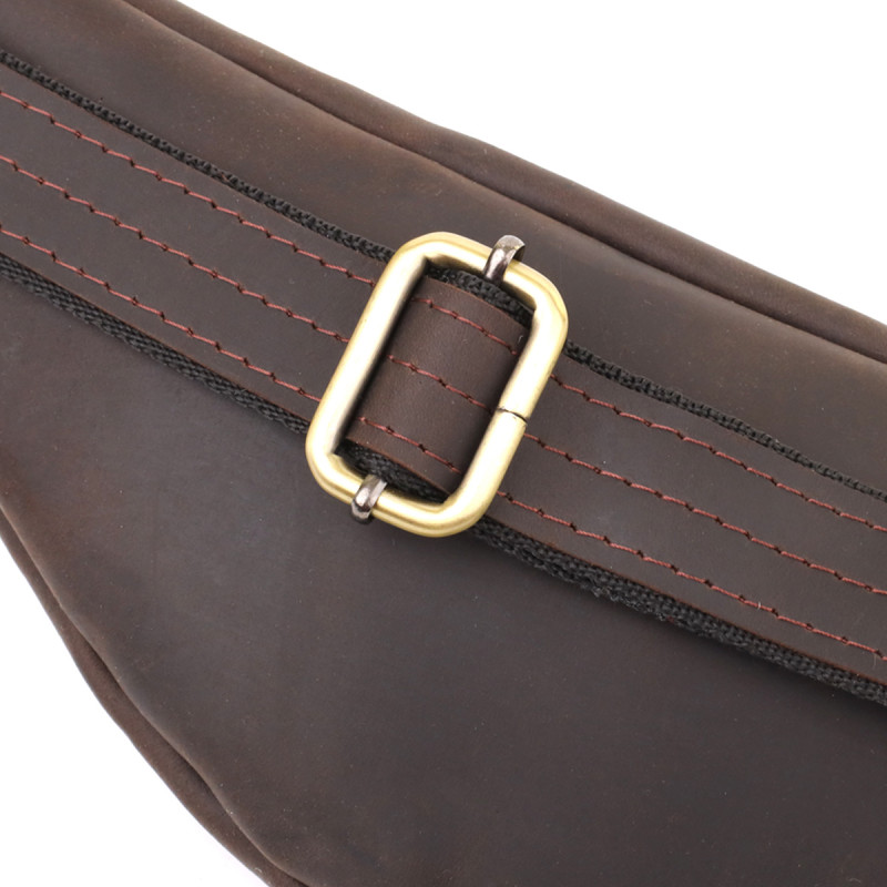 Мужская стильная бананка из натуральной винтажной кожи Shvigel Коричневый