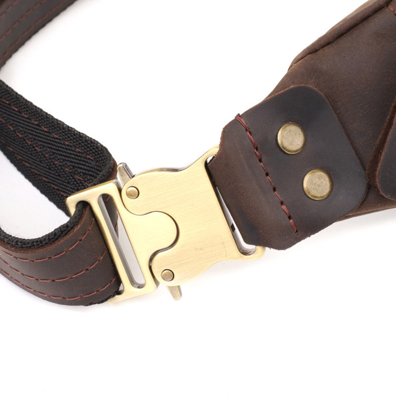 Мужская стильная бананка из натуральной винтажной кожи Shvigel Коричневый