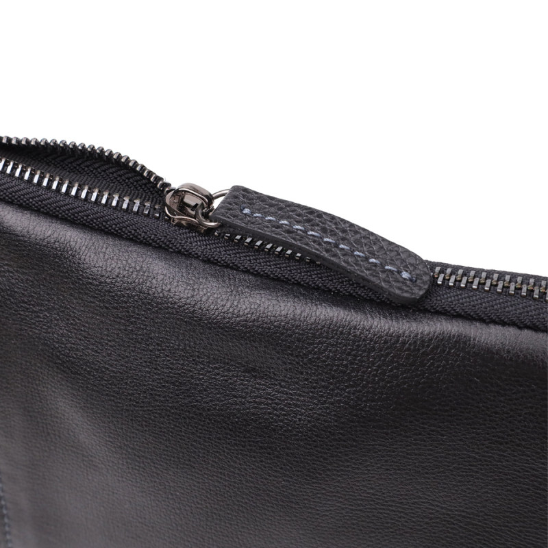 Сумка на плечо для мужчин из прочной зернистой кожи Shvigel Черный