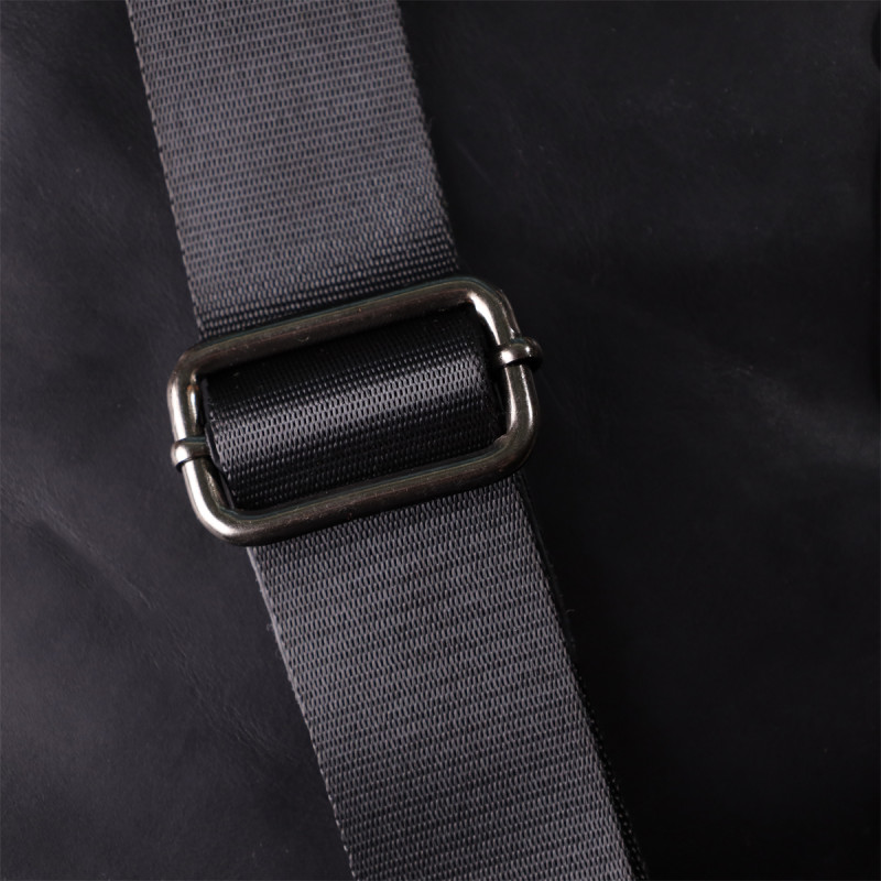 Практичная мужская сумка через плечо из винтажной натуральной кожи Shvigel _ Черный