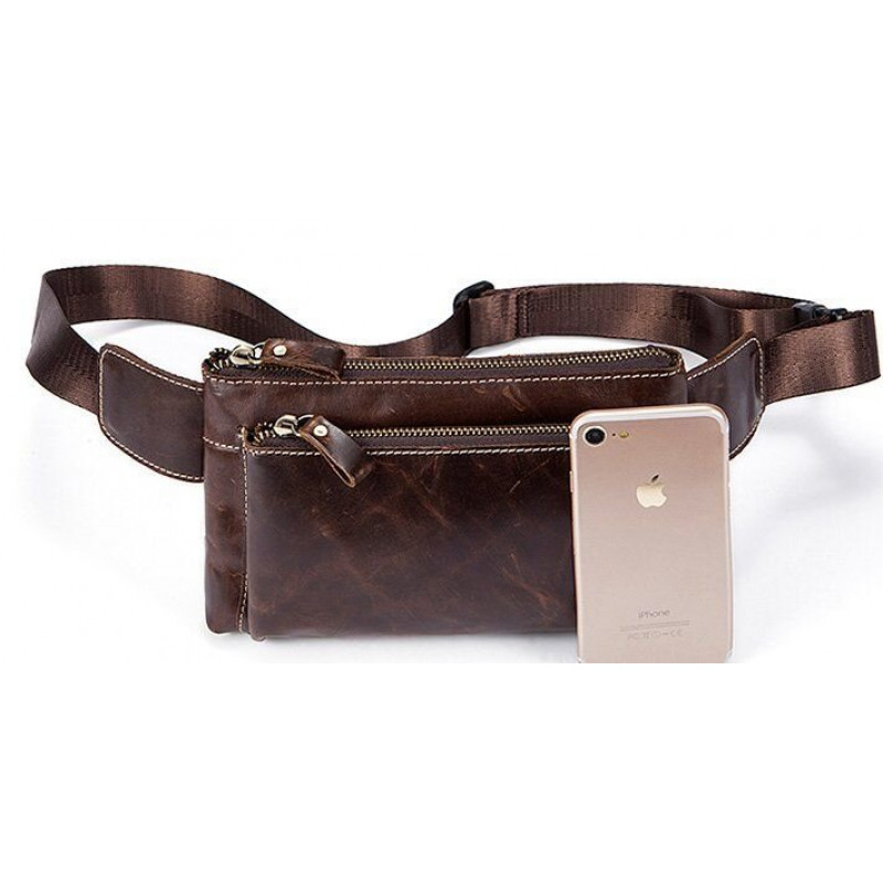 Поясна сумка гладка Vintage Коричнева