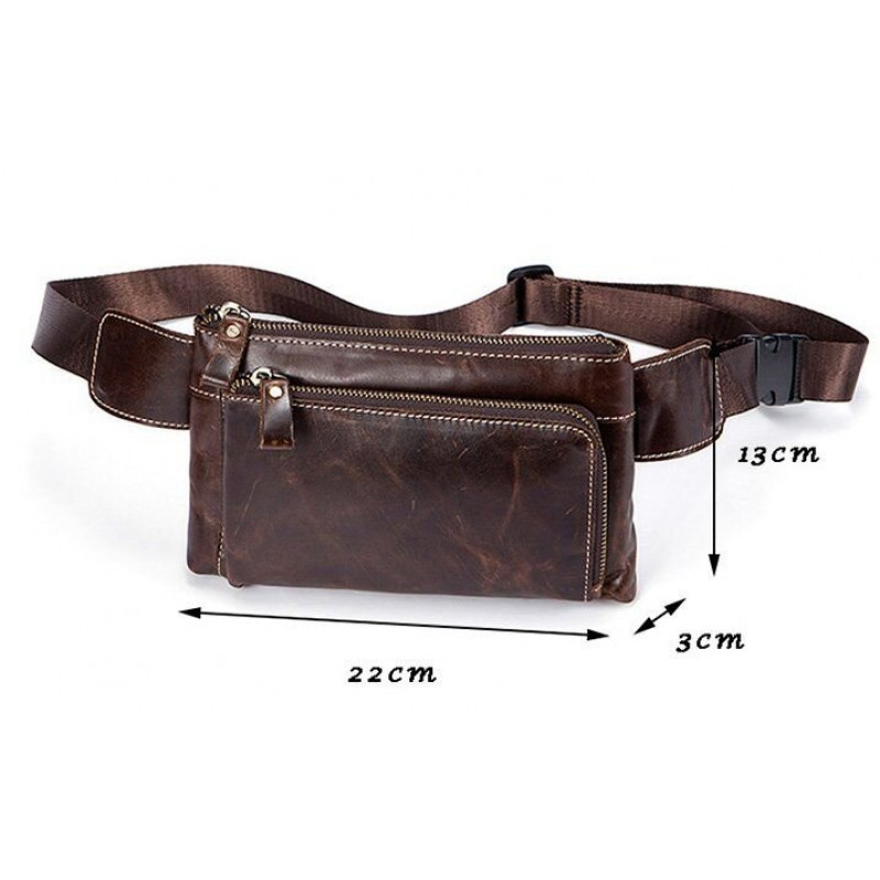 Поясна сумка гладка Vintage Коричнева