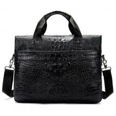 Сумка для ноутбука з тисненням під рептилію Vintage Чорна