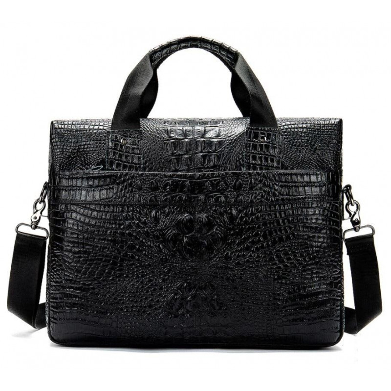 Сумка для ноутбука з тисненням під рептилію Vintage Чорна