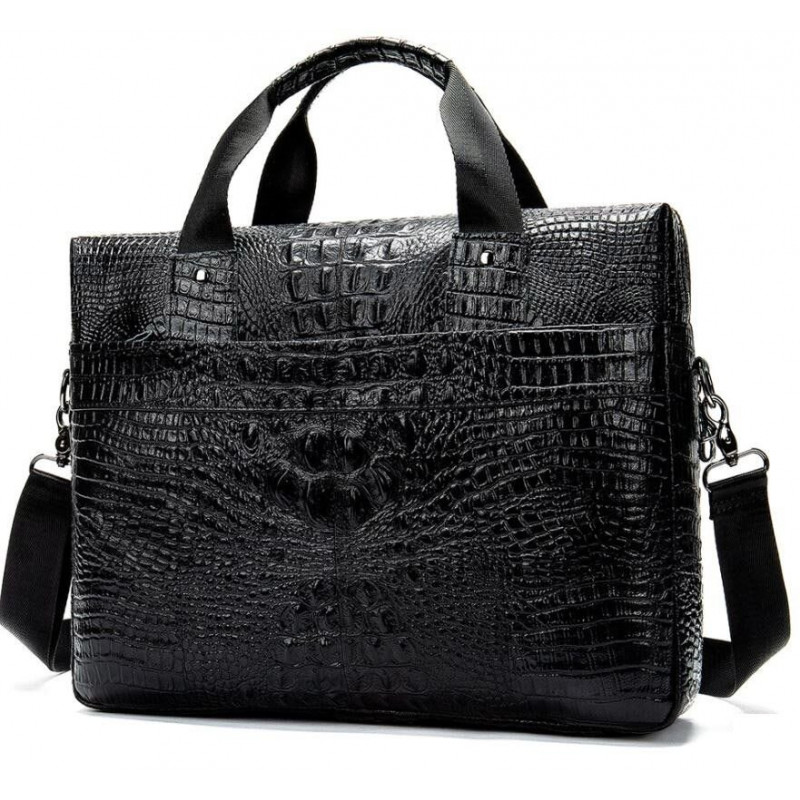 Сумка для ноутбука з тисненням під рептилію Vintage Чорна