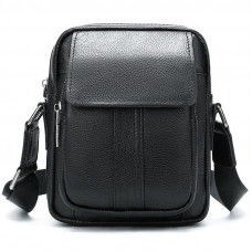 Сумка чоловіча шкіряна флотар Vintage Чорна