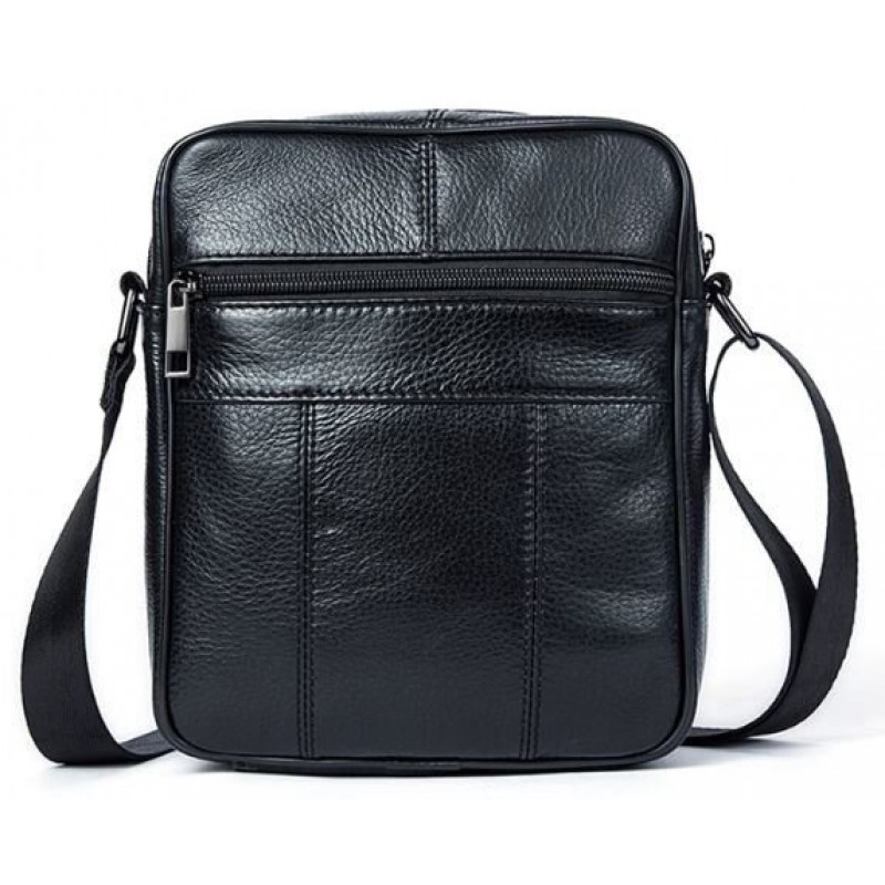 Сумка мужская компактная кожаная Vintage Черная