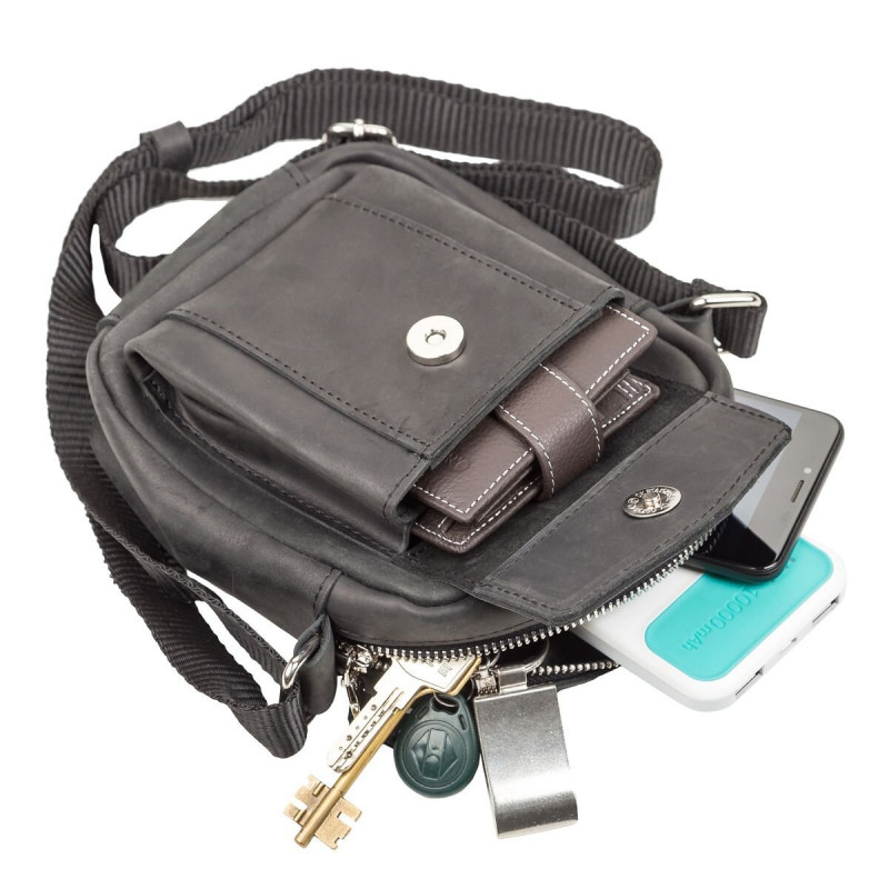 Сумка SHVIGEL з вінтажній шкіри Чорна