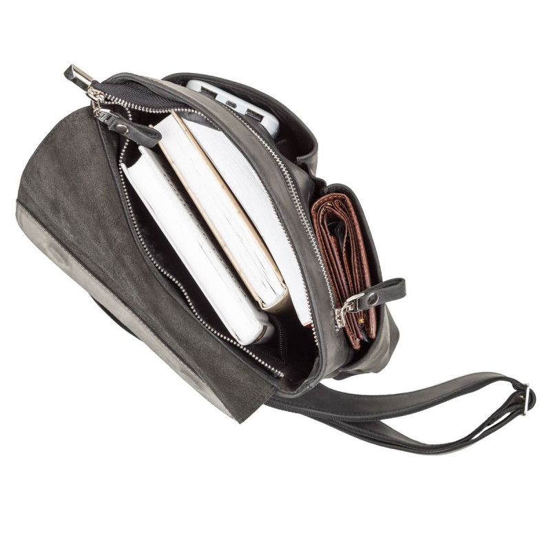 Сумка SHVIGEL з вінтажній шкіри Чорна