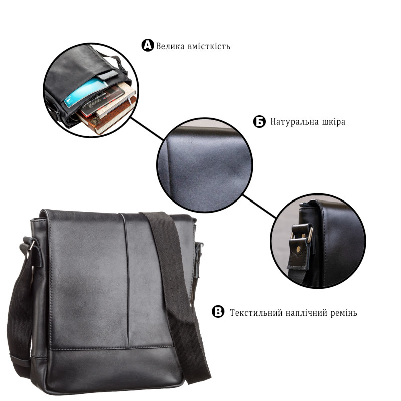 Сумка мужская SHVIGEL Черная