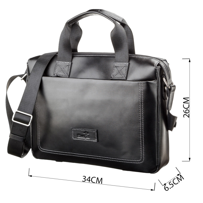 Сумка мужская SHVIGEL кожаная Черная