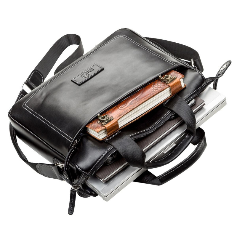 Сумка мужская SHVIGEL кожаная Черная