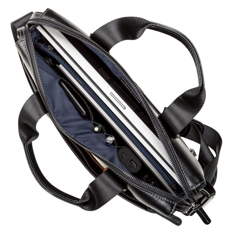 Сумка мужская SHVIGEL кожаная Черная