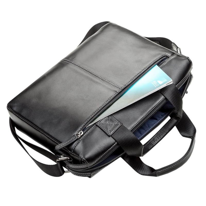 Сумка мужская SHVIGEL кожаная Черная