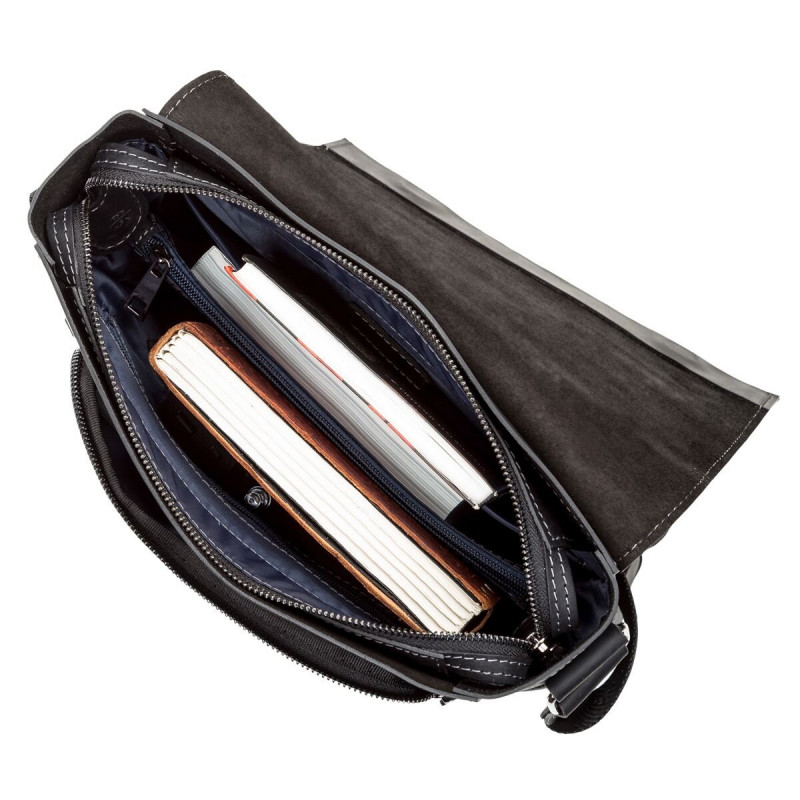 Сумка мужская SHVIGEL кожаная Черная