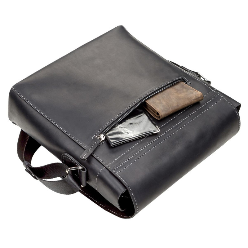 Сумка мужская SHVIGEL кожаная Черная