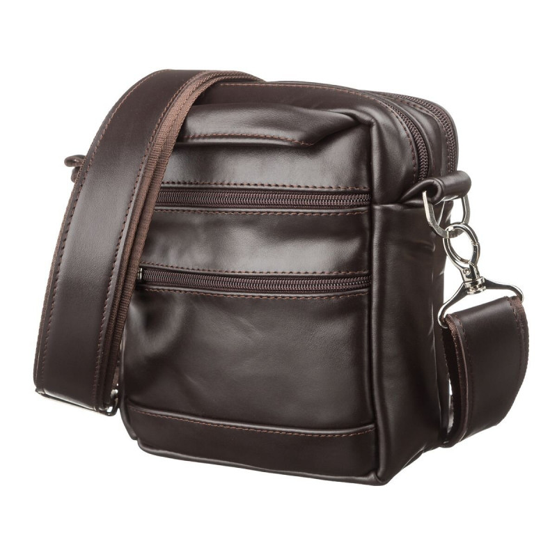 Сумка мужская SHVIGEL кожаная Коричневая